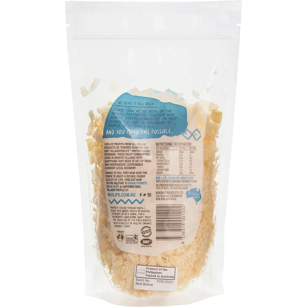 NIULIFE Flaked Coconut 200g NIULIFE