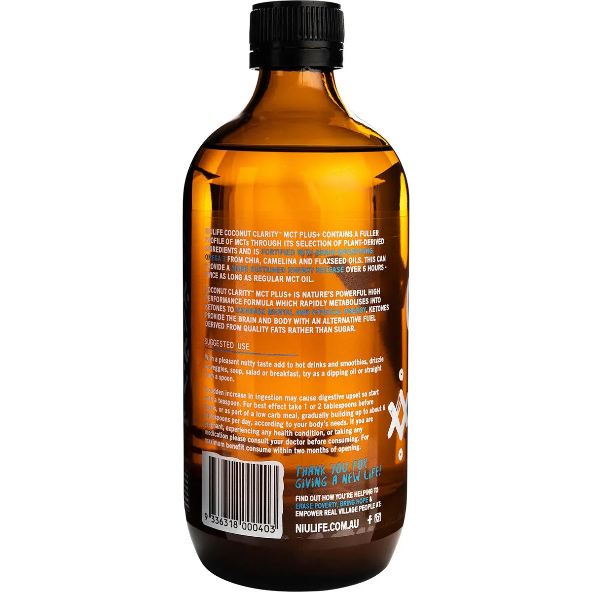 NIULIFE Coconut MCT Plus+ Clarity 500ml NIULIFE