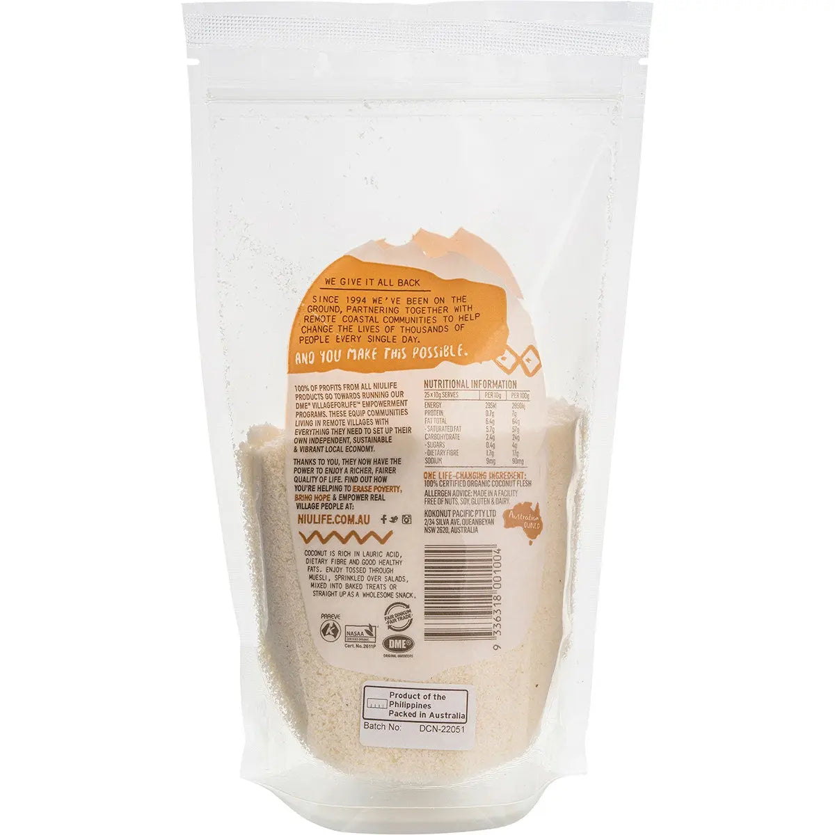 NIULIFE Desiccated Coconut 250g NIULIFE