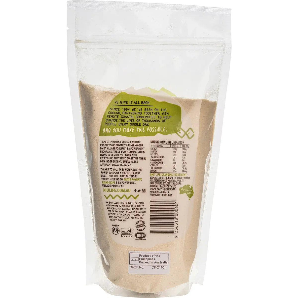 NIULIFE Coconut Flour 500g NIULIFE