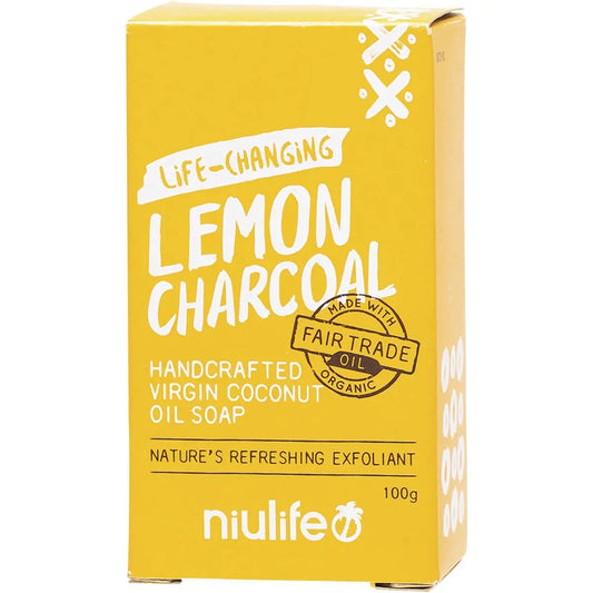 NIULIFE Coconut Oil Soap Lemon Charcoal 100g NIULIFE