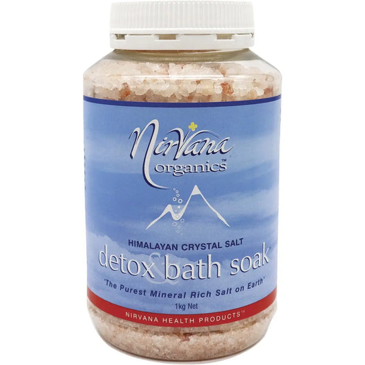 NIRVANA ORGANICS Himalayan Crystal Salt Detox Bath Soak 1kg NIRVANA