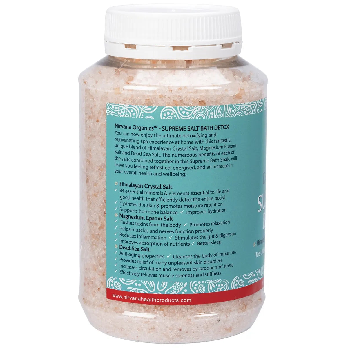 NIRVANA ORGANICS Himalayan Crystal Salt Detox Supreme Bath Soak 1kg - Cutprice Online