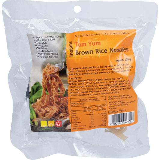 NUTRITIONIST CHOICE Instant Tom Yum Brown Rice Noodle Kit 120g NUTRITIONIST CHOICE