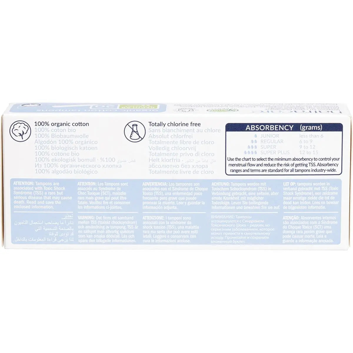 NATRACARE Tampons (Non-Applicator) Regular 20 NATRACARE