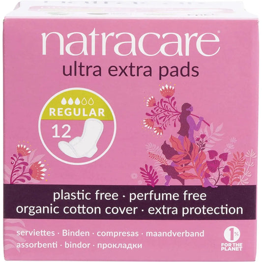 NATRACARE Ultra Extra Pads Regular (Wings) 12 NATRACARE