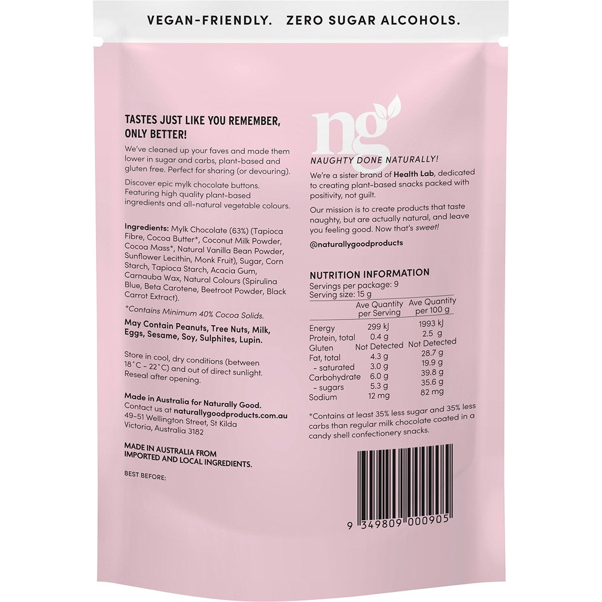 NATURALLY GOOD Original Mylk Partyz 35% less sugar 6x135g - Cutprice Online