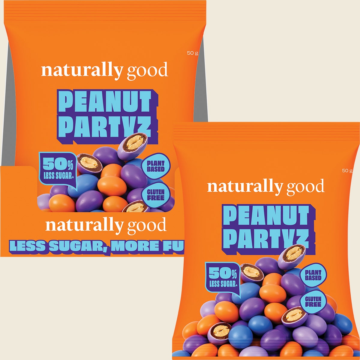 Naturally Good Peanut Partyz 50% less sugar 10x50g