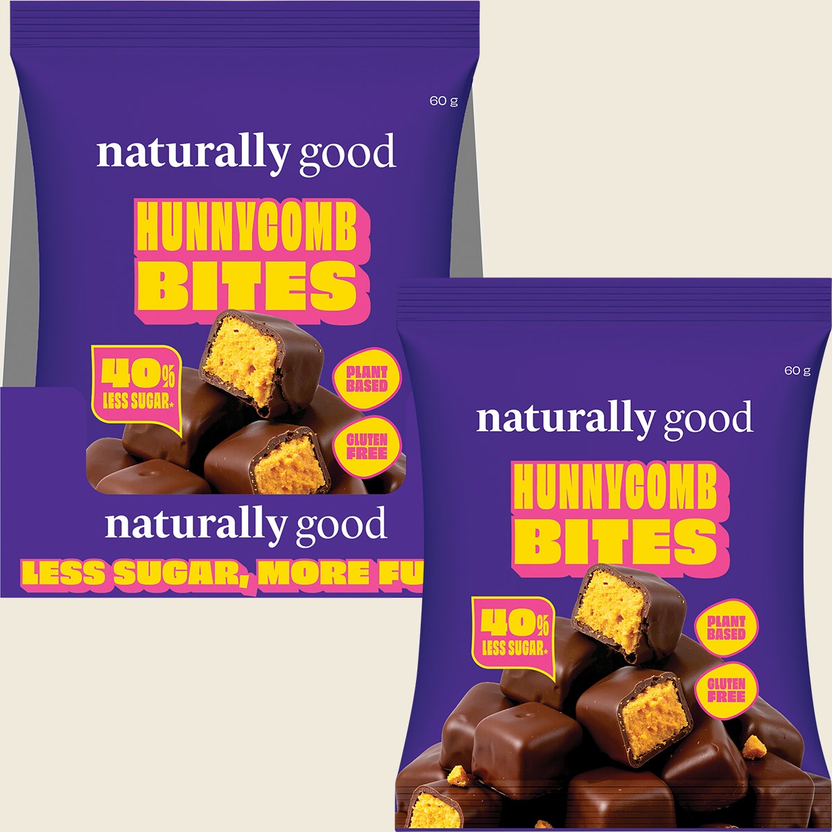 Naturally Good Choc Hunnycomb Bites 40% less sugar 10x60g