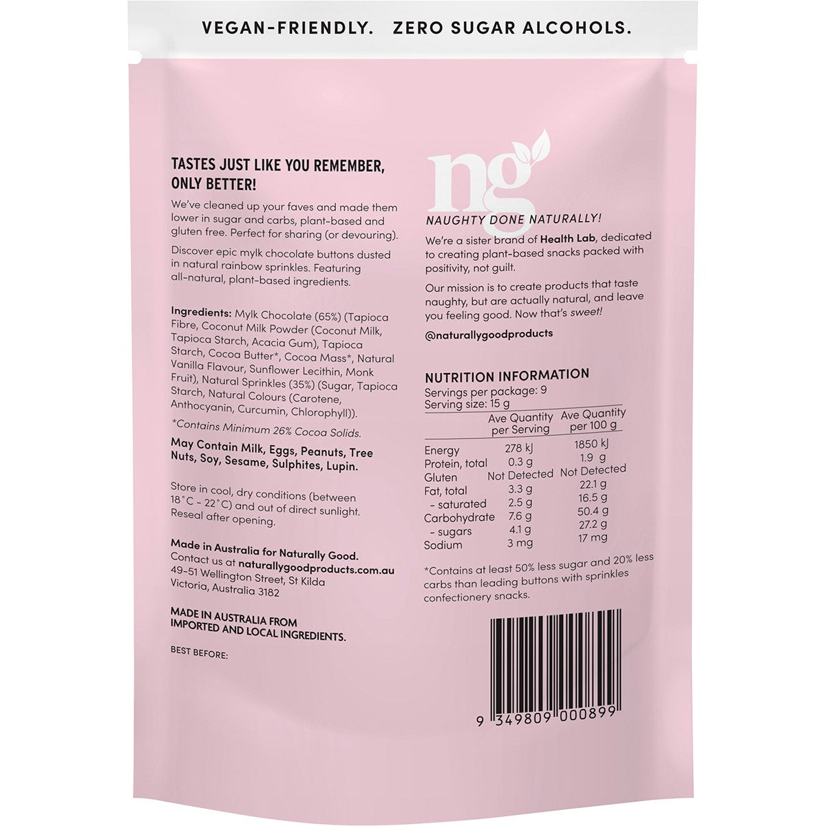 NATURALLY GOOD Mylk Zillions 50% less sugar 6x135g - Cutprice Online