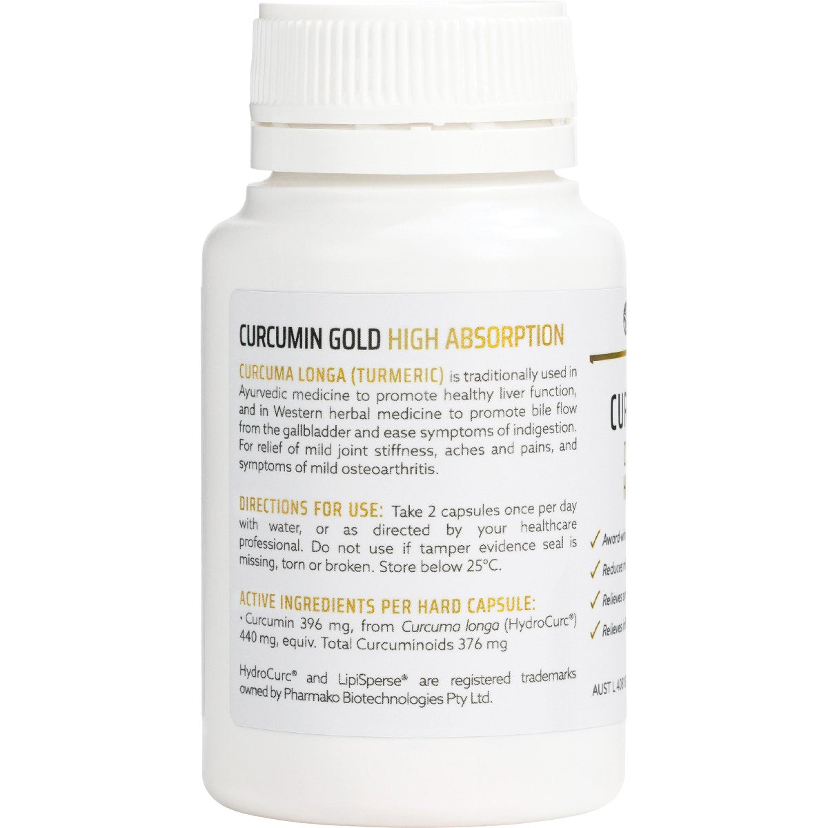 NATURE'S HELP Curcumin Gold 396mg High Absorption Capsules 60 Caps - Cutprice Online
