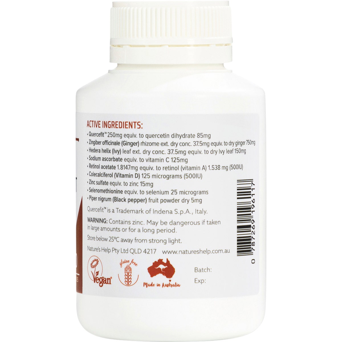 Nature's Help Viraguard Immune Support With Quercetin, Vit. A, C, D & Zinc 60 Caps - Cutprice Online