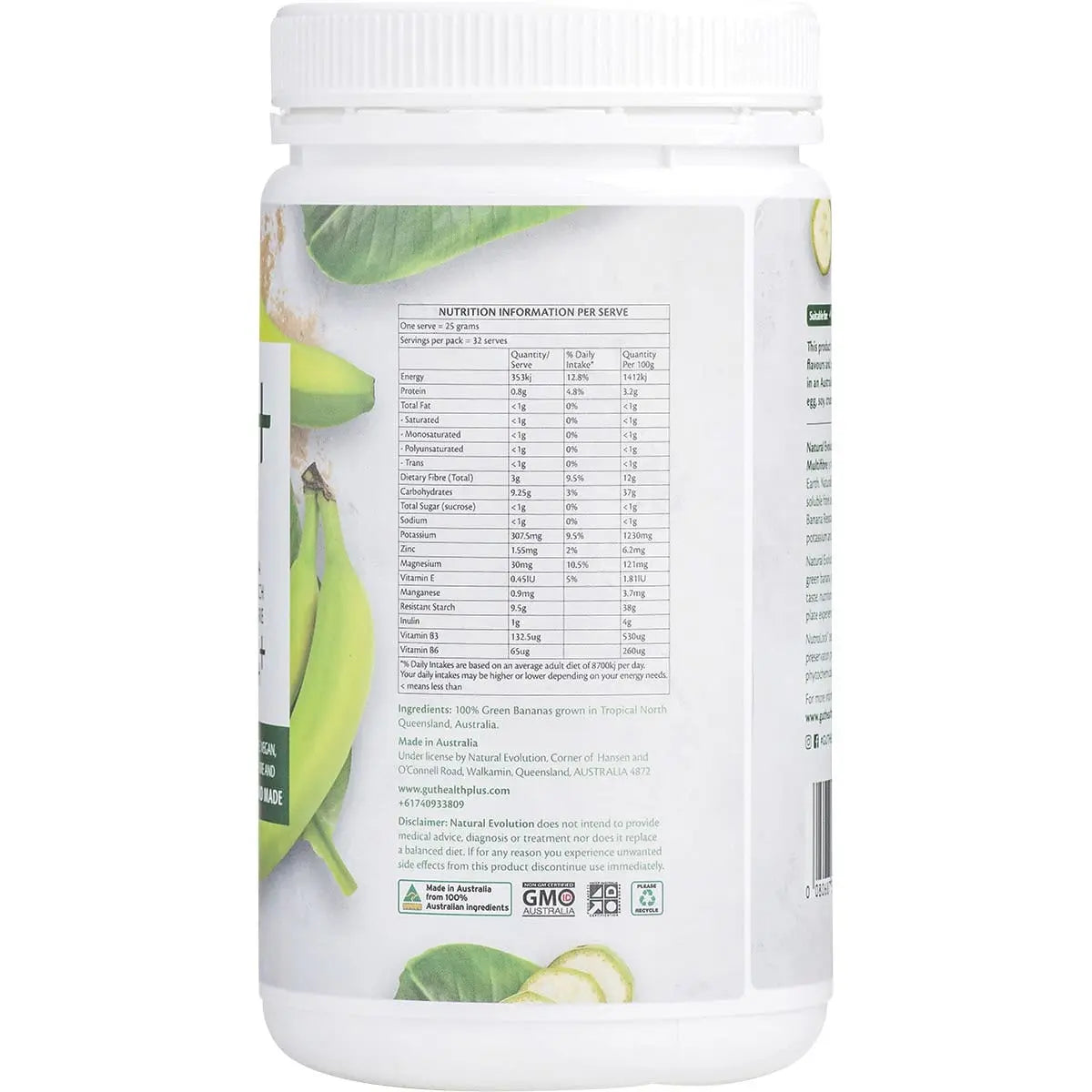 NATURAL EVOLUTION GH+ Green Banana Resistant Starch 3-in-1 Multifibre - 800g NATURAL EVOLUTION