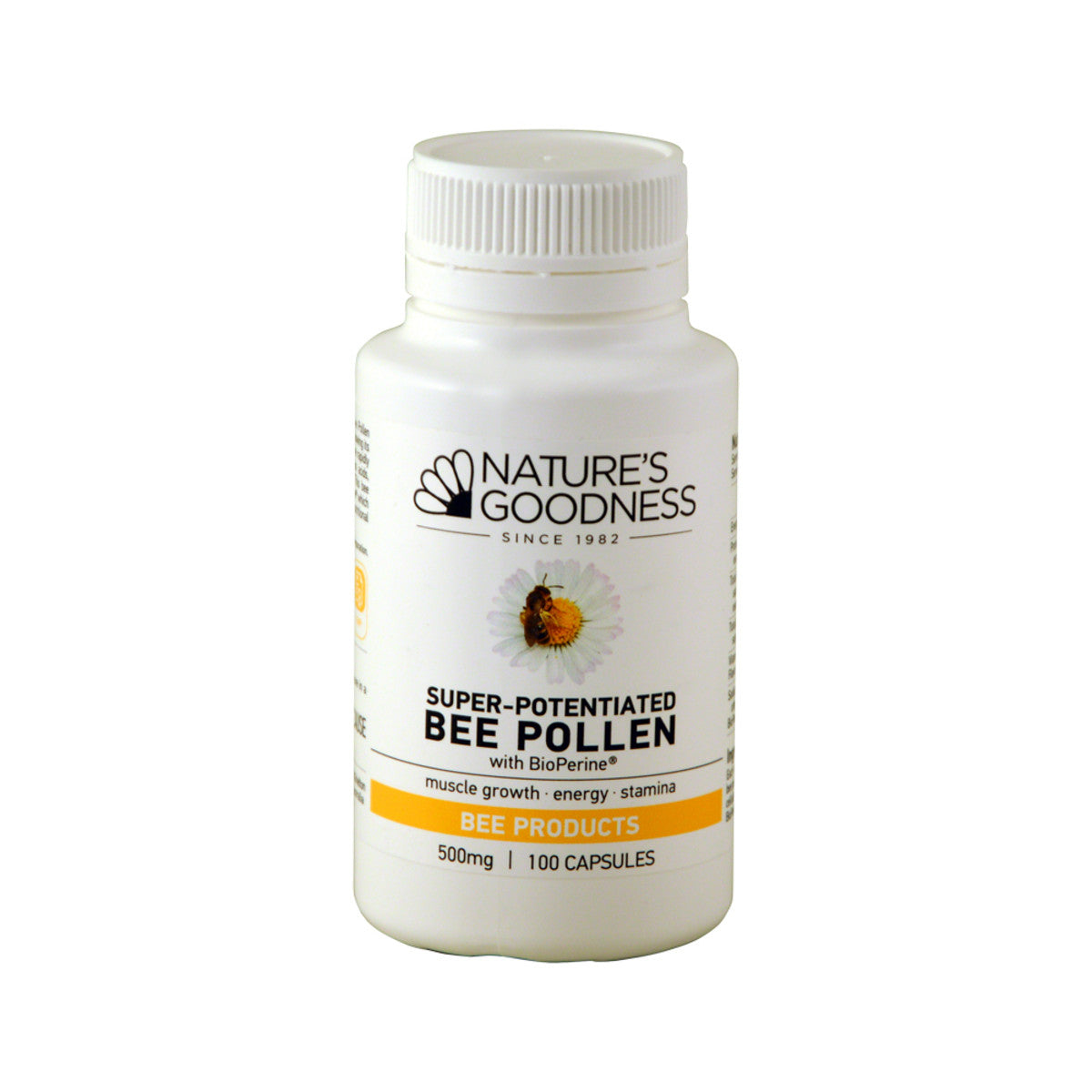 Nature's Goodness Super-Potentiated Bee Pollen with BioPerine 500mg 100c - Cutprice Online