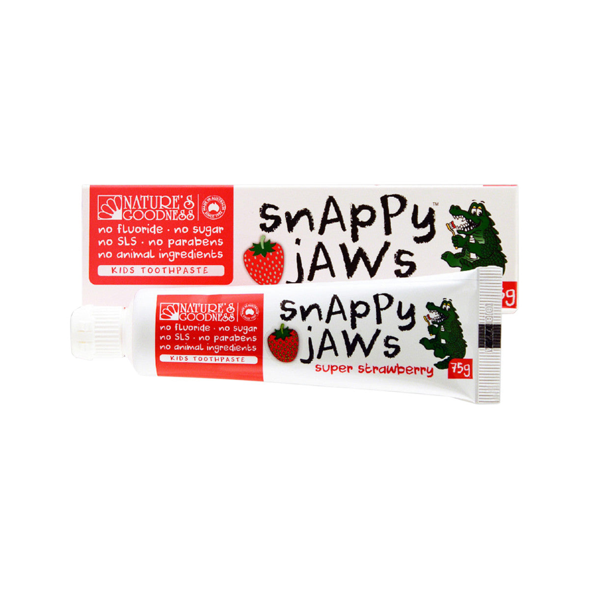 Nature's Goodness Snappy Jaws Toothpaste Super Strawberry 75g - Cutprice Online