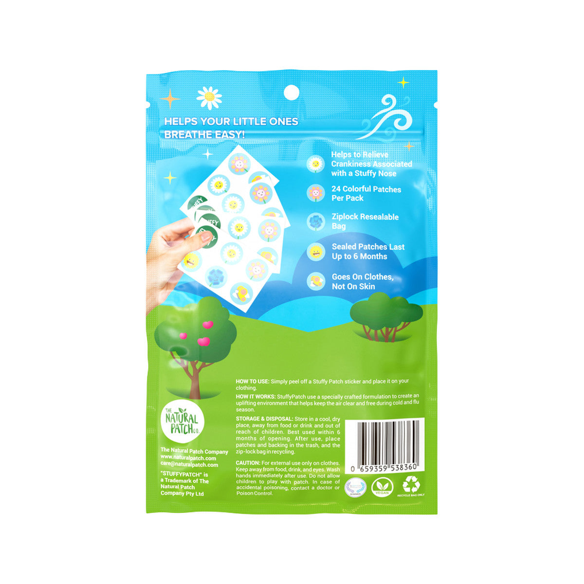 The Natural Patch Co. StuffyPatch Organic Stickers x 24 Pack - Cutprice Online