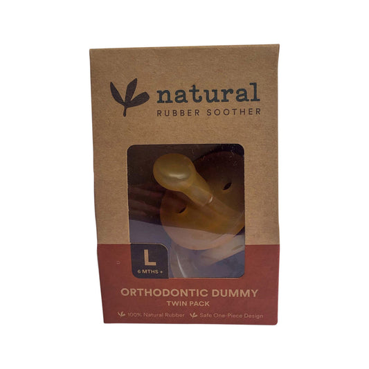Natural Rubber Soother Orthodontic Dummy Large (6+ Months) Twin Pack - Cutprice Online