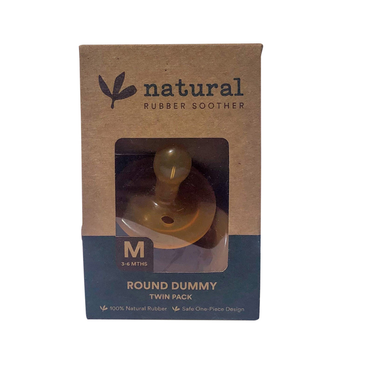 Natural Rubber Soother Round Dummy Medium (3-6 Months) Twin Pack - Cutprice Online