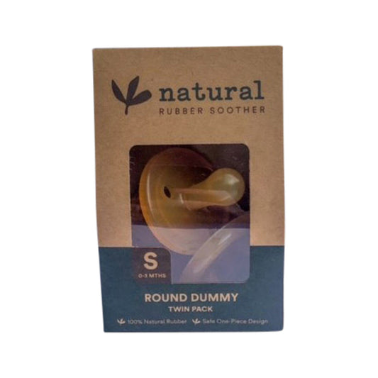 Natural Rubber Soother Round Dummy Small (0-3 Months) Twin Pack - Cutprice Online