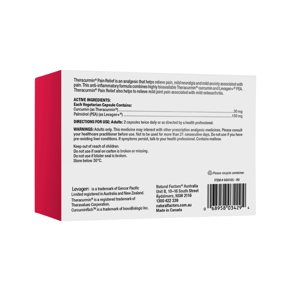 Natural Factors Theracurmin Pain Relief 10 Vegan Capsules