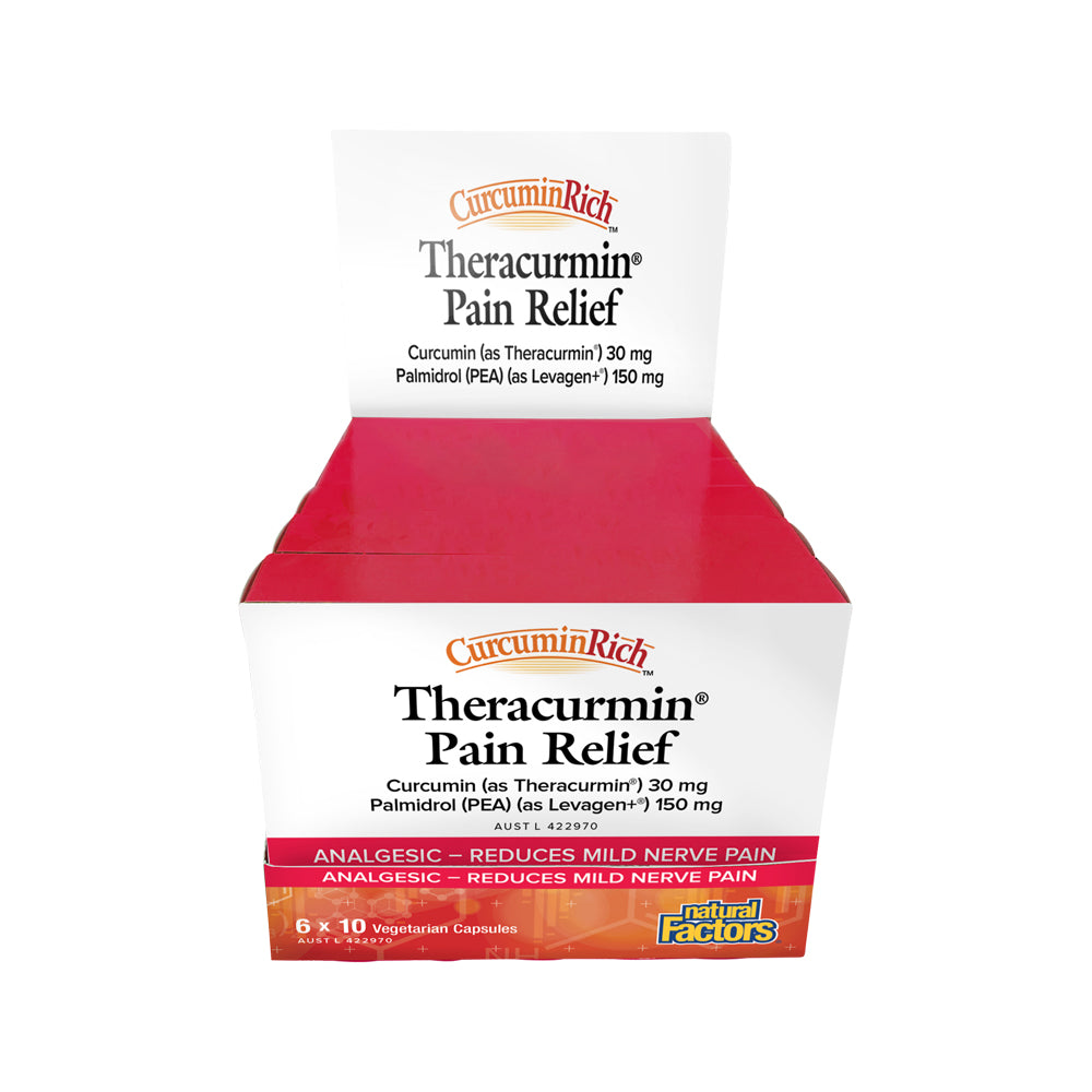 Natural Factors Theracurmin Pain Relief 10 Vegan Capsules x 6 Pack