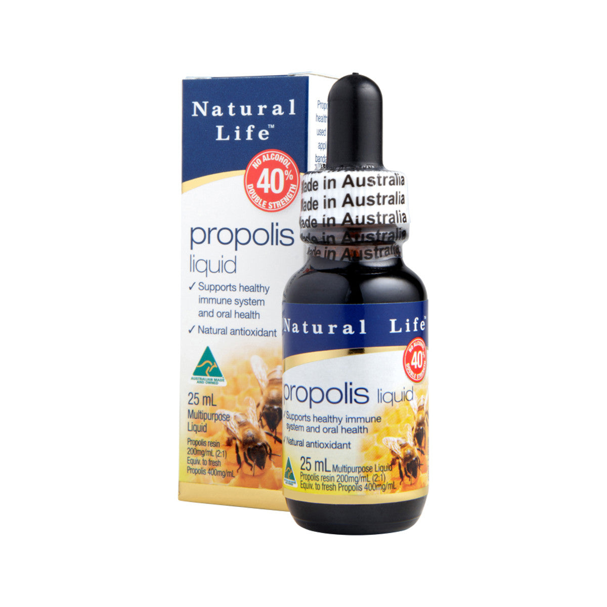 Natural Life Propolis Liquid No Alcohol (40%) Double Strength 25ml - Cutprice Online