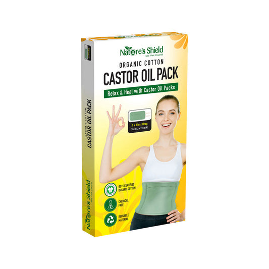 Nature's Shield Organic Cotton Castor Oil Pack Waist Wrap (50cm x 22cm) - Cutprice Online