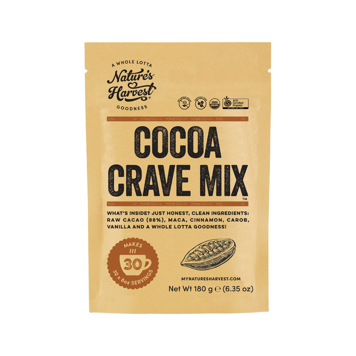 Nature's Harvest Organic Cocoa Crave Mix 180g - Cutprice Online