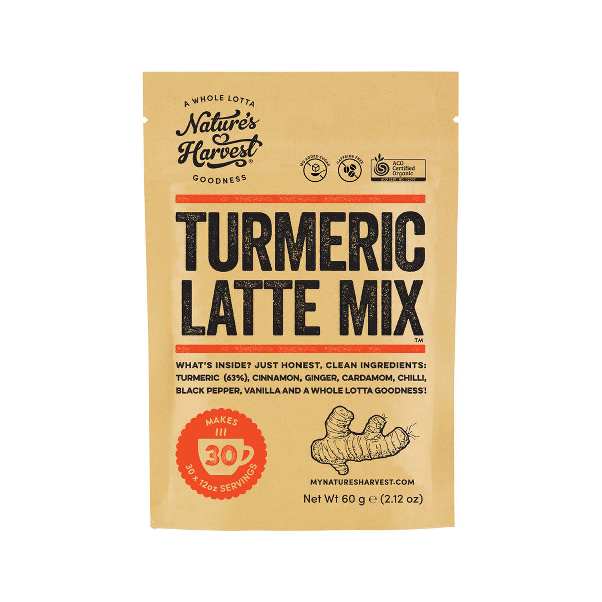 Nature's Harvest Organic Turmeric Latte Mix 60g - Cutprice Online