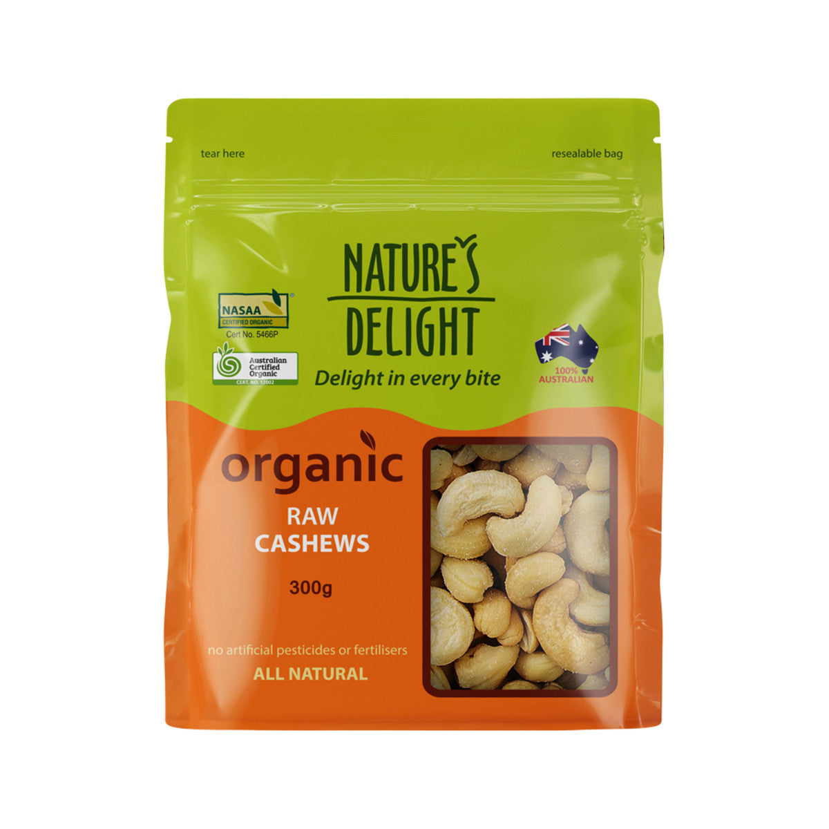 Nature's Delight Organic Raw Cashews 300g - Cutprice Online