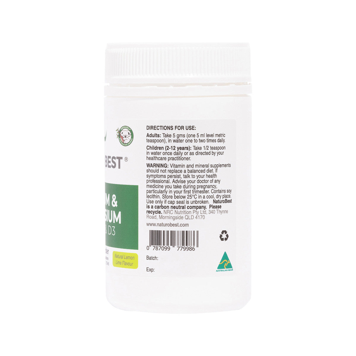 NaturoBest Calcium & Magnesium Plus K2 & D3 150g - Cutprice Online