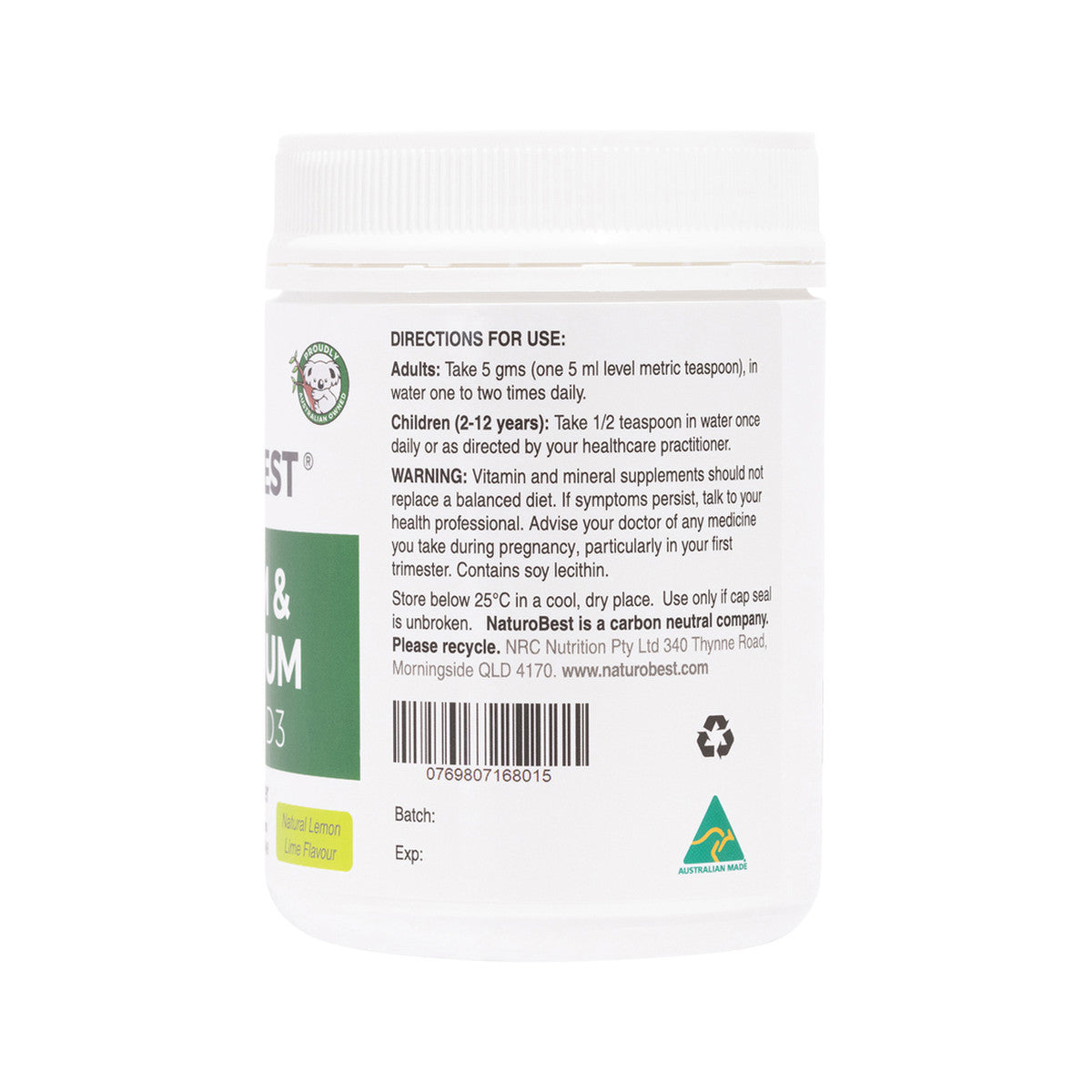 NaturoBest Calcium & Magnesium Plus K2 & D3 300g - Cutprice Online