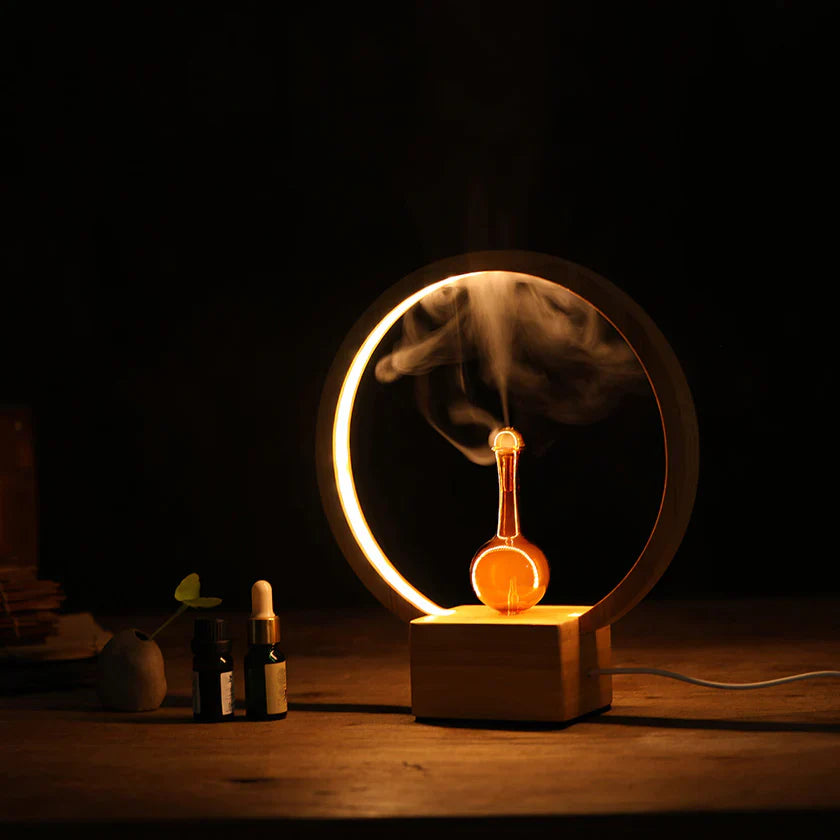 Amrita Court Nebuliser (Diffuser) Wooden Base With Ring Light Luna - Cutprice Online