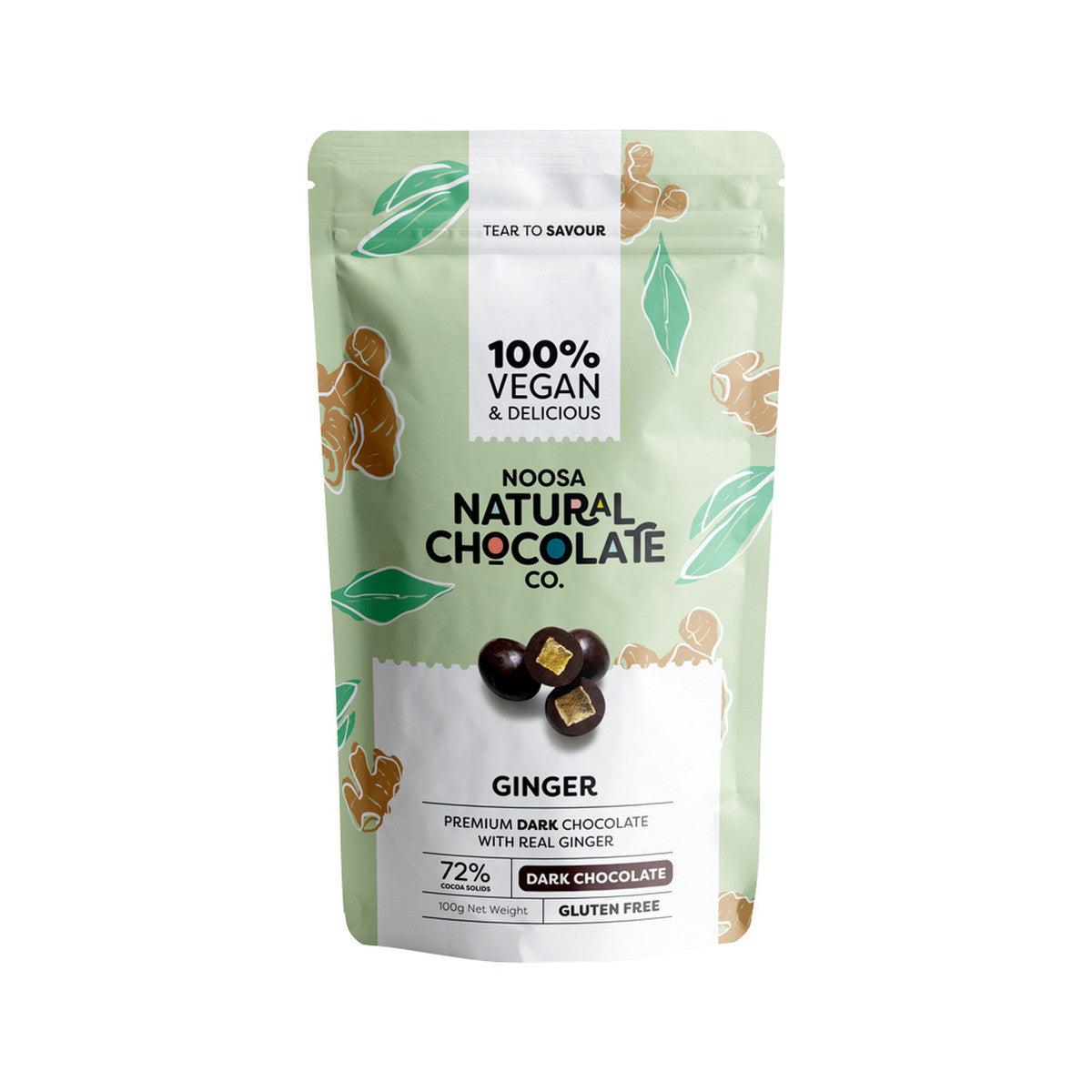 Noosa Natural Chocolate Co. Dark Chocolate Ginger 100g - Cutprice Online