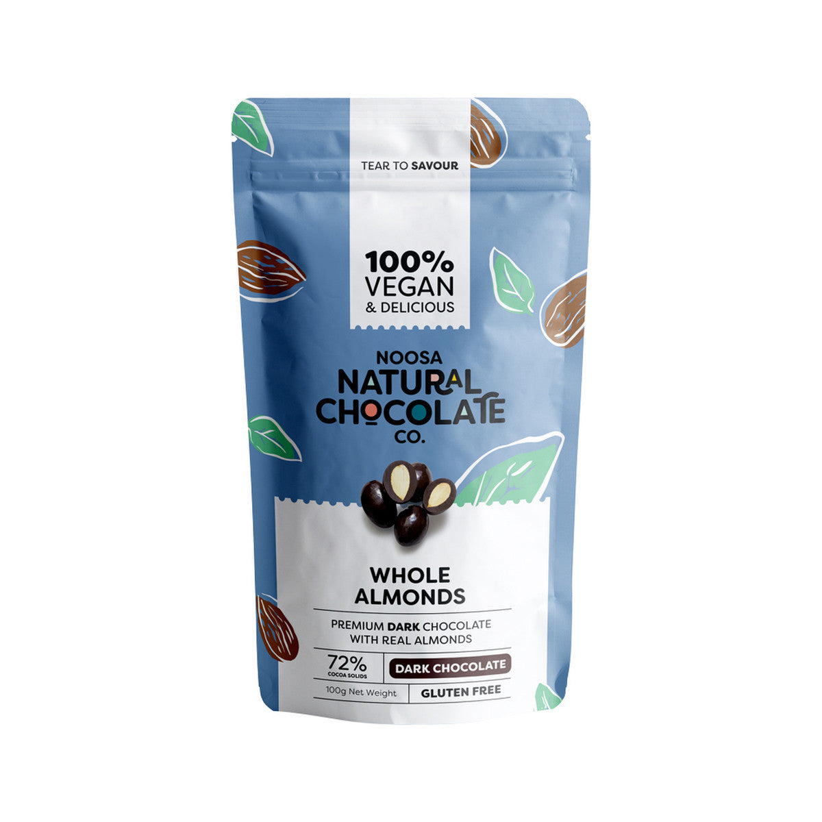 Noosa Natural Chocolate Co. Dark Chocolate Whole Almonds 100g - Cutprice Online