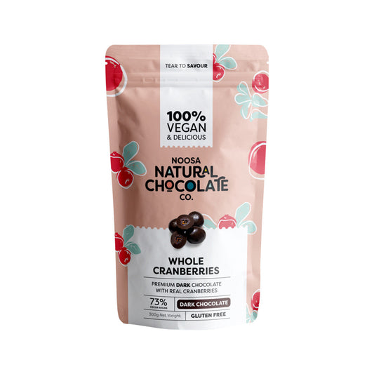 Noosa Natural Chocolate Co. Dark Chocolate Whole Cranberries 300g - Cutprice Online