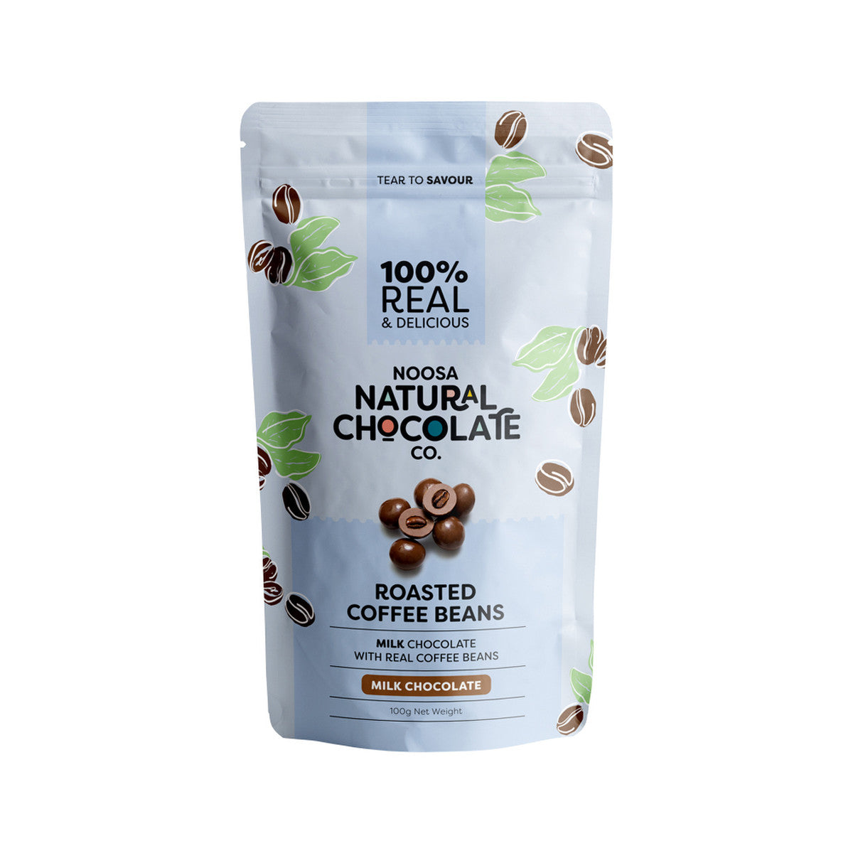 Noosa Natural Chocolate Co. Milk Chocolate Roasted Coffee Beans 100g - Cutprice Online