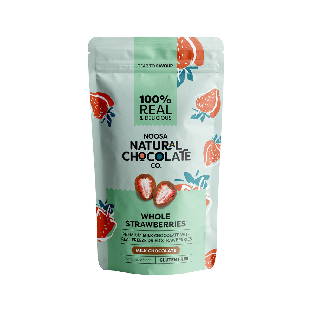 Noosa Natural Chocolate Co. Milk Chocolate Whole Strawberries 100g - Cutprice Online