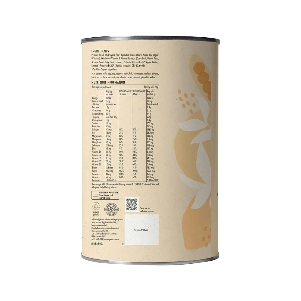 Nutra Organics Thriving Family Protein Unflavoured 450g - Cutprice Online