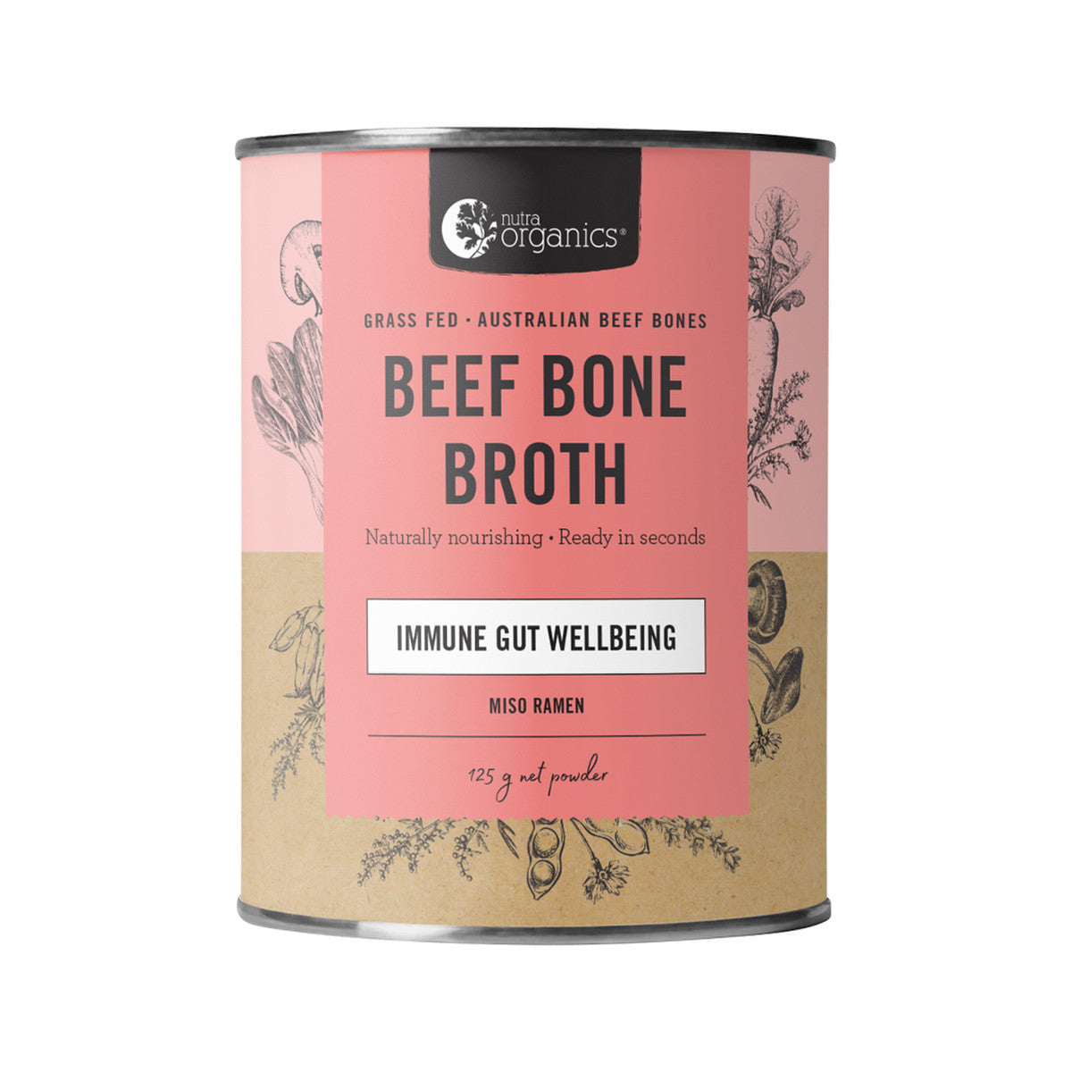Nutra Organics Bone Broth Beef Miso Ramen 125g - Cutprice Online