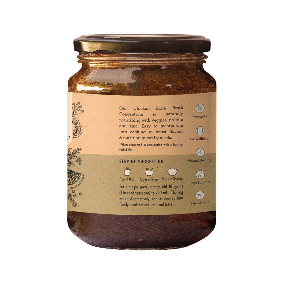 Nutra Organics Bone Broth Chicken Concentrate Lemon & Paprika 250g - Cutprice Online