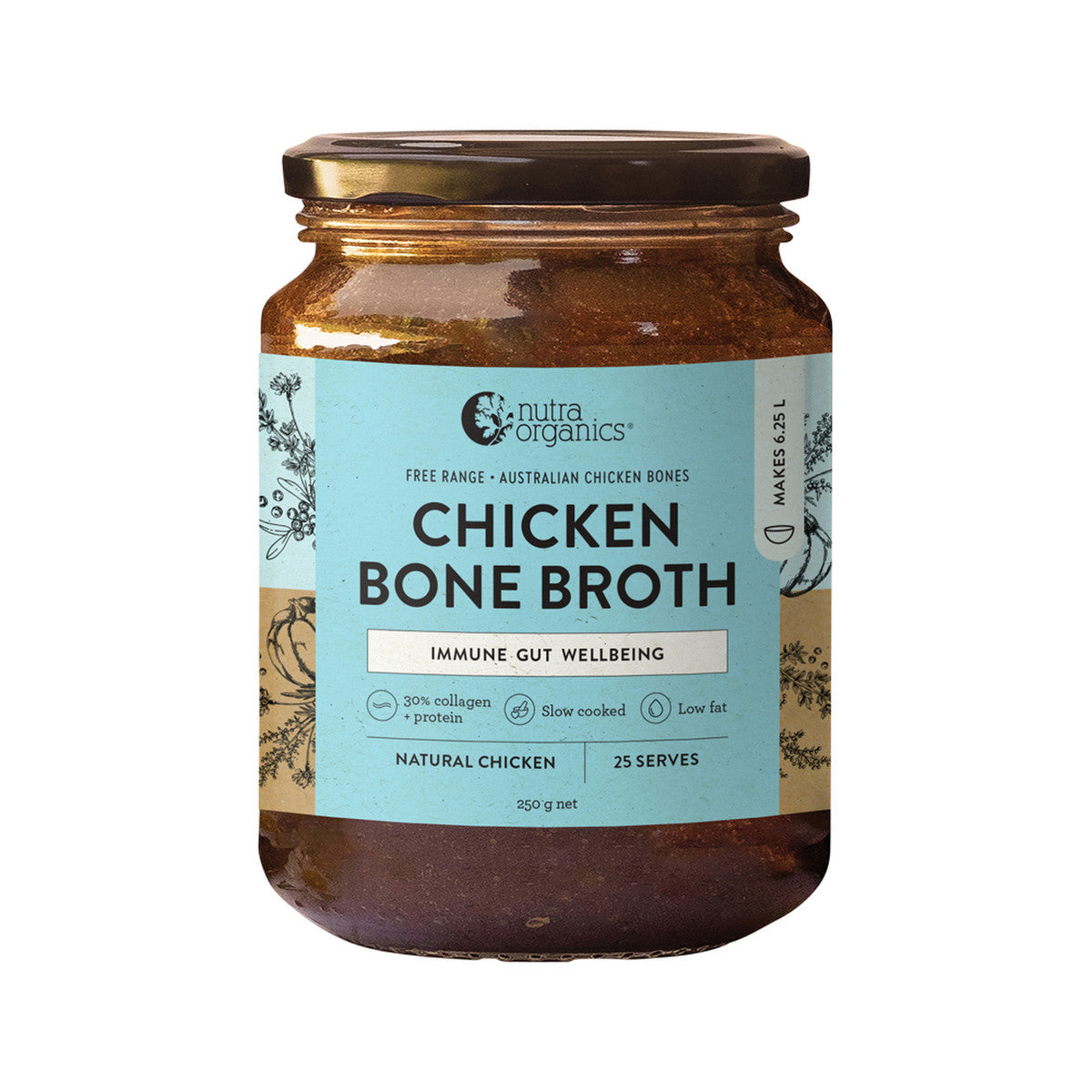 Nutra Organics Bone Broth Chicken Concentrate Natural 250g - Cutprice Online