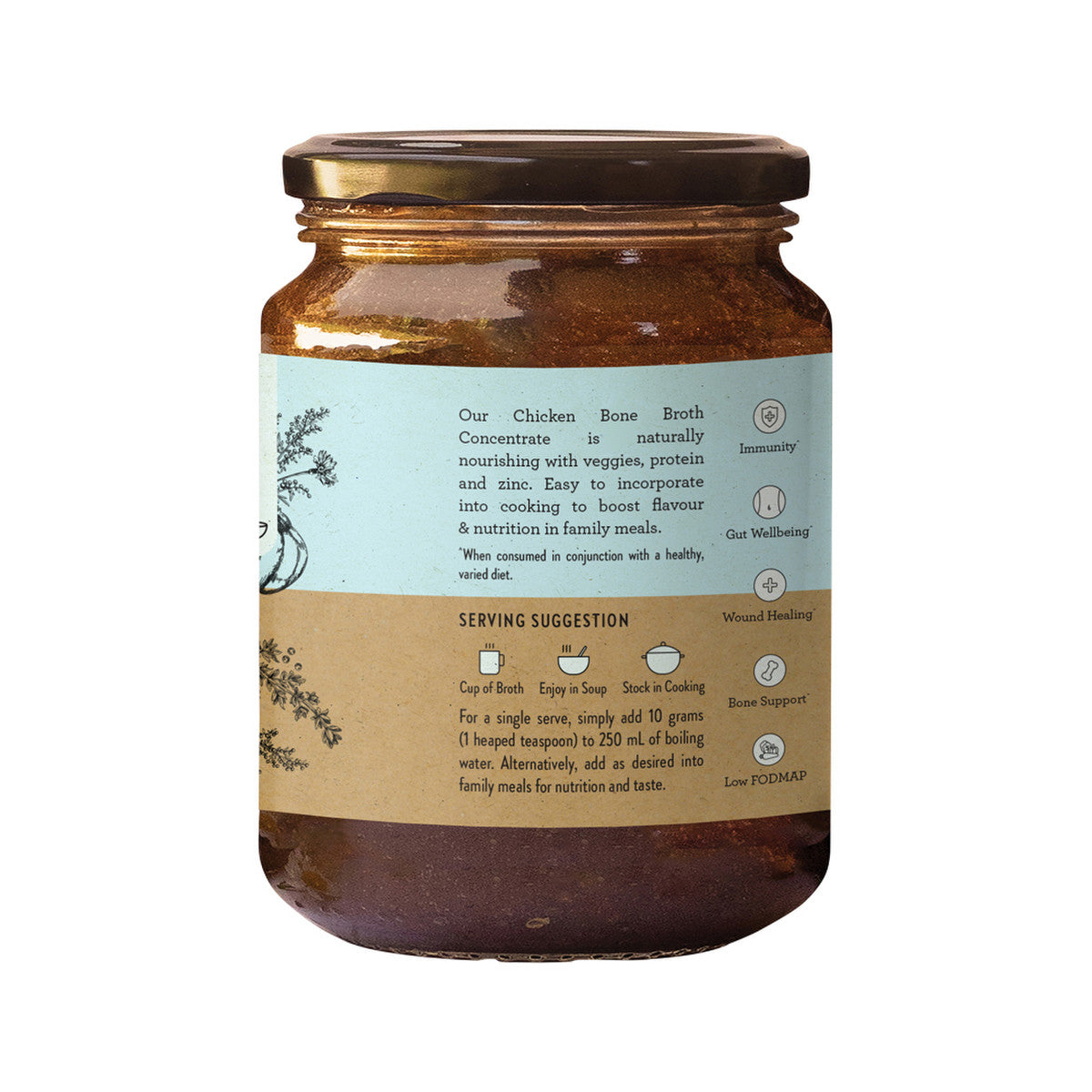 Nutra Organics Bone Broth Chicken Concentrate Natural 250g - Cutprice Online