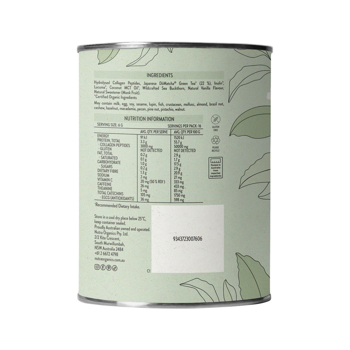 Nutra Organics Collagen Matcha Latte 100g - Cutprice Online