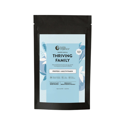Nutra Organics Organic Thriving Family Protein (Protein + Multivitamin) Smooth Vanilla 1kg - Cutprice Online