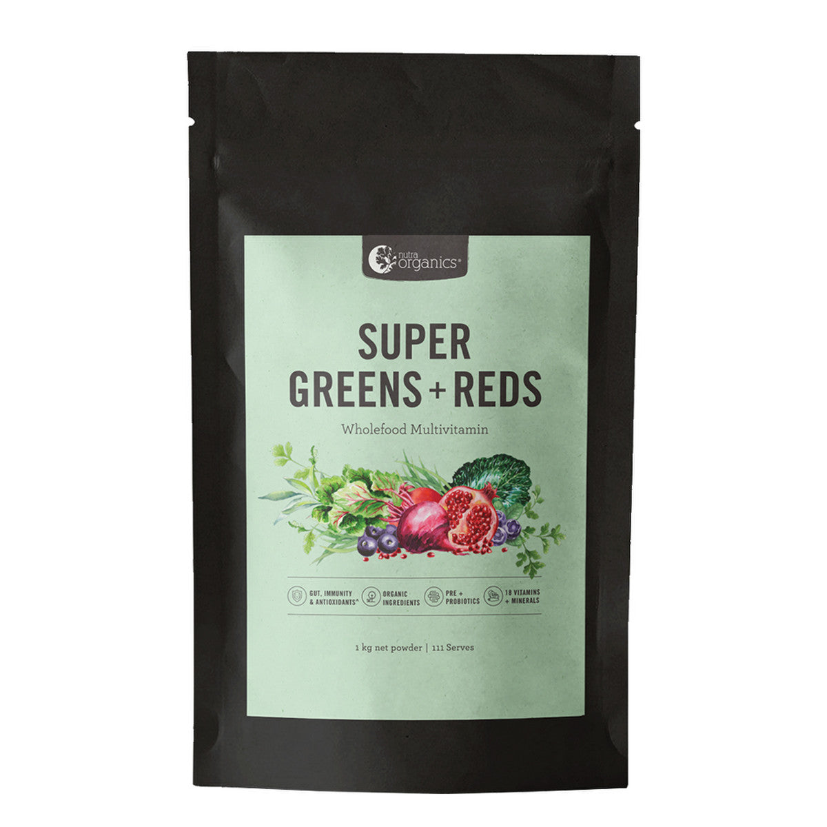 Nutra Organics Organic Super Greens + Reds (Wholefood Multivitamin) 1kg - Cutprice Online