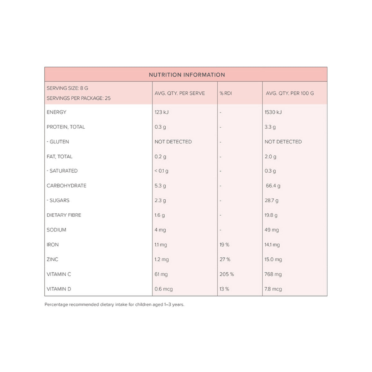 Nutra Organics Organic Berry Immune (Immune Protection) 125g - Cutprice Online