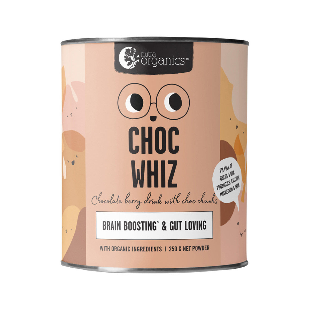 Nutra Organics Organic Choc Whiz (Brain Boosting & Gut Loving) 250g - Cutprice Online