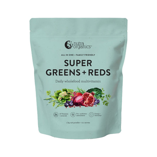 Nutra Organics Organic Super Greens + Reds (Wholefood Multivitamin) 1kg - Cutprice Online