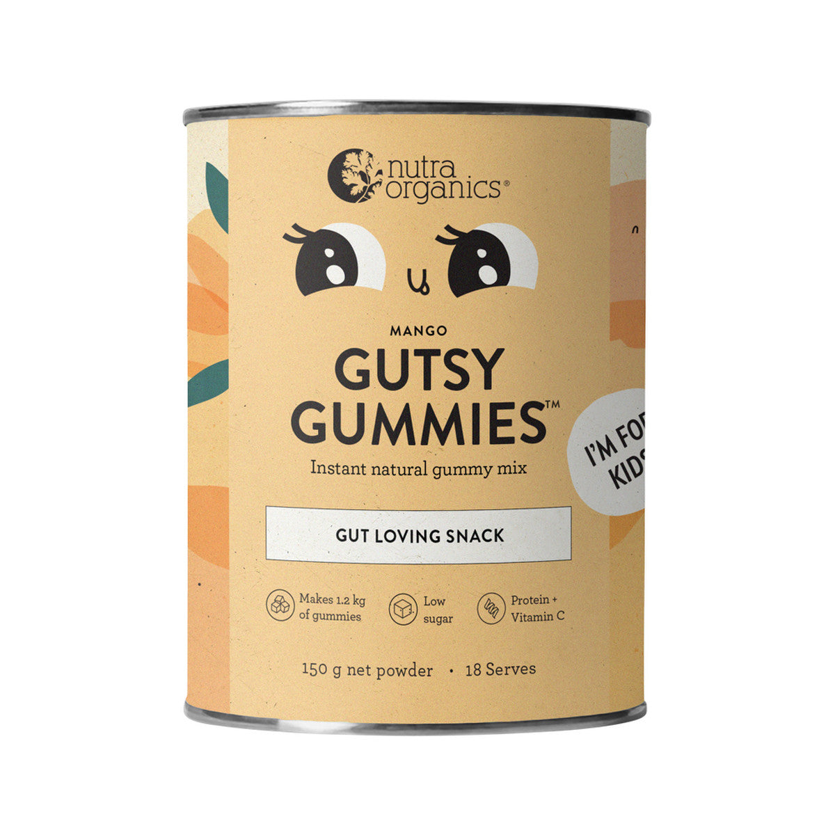 Nutra Organics Gutsy Gummies (Gut Loving Snack) Mango 150g - Cutprice Online